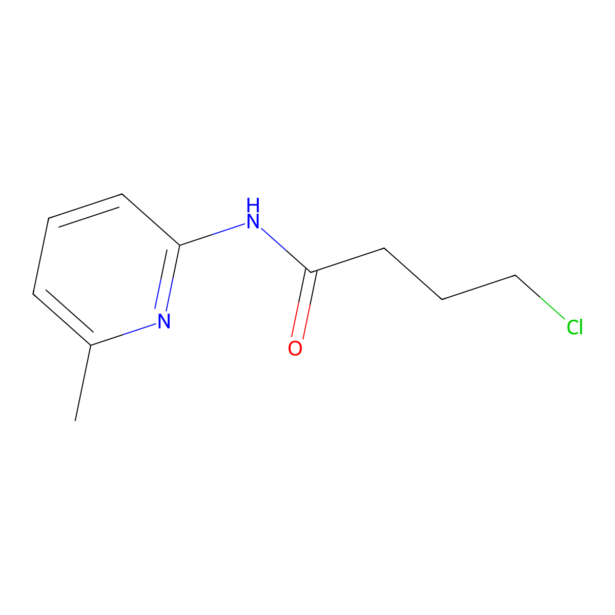 4-chloro-N-(6-methylpyridin-2-yl)butanamide molecular structure, CAS 540796-37-0