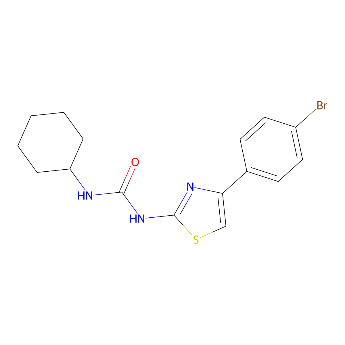 1-[4-(4-Bromophenyl)-1,3-thiazol-2-yl]-3-cyclohexylurea molecular structure, CAS 540796-43-8