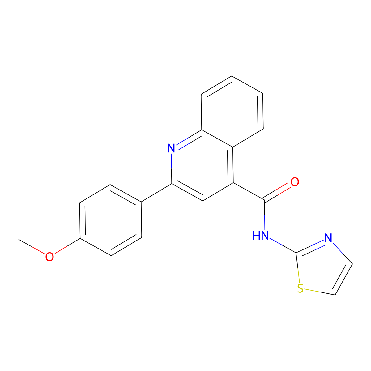 2-(4-methoxyphenyl)-N-(1,3-thiazol-2-yl)quinoline-4-carboxamide molecular structure, CAS 540796-46-1