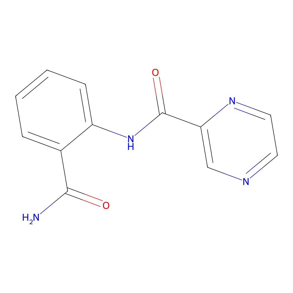 N-(2-carbamoylphenyl)pyrazine-2-carboxamide molecular structure, CAS 540797-21-5