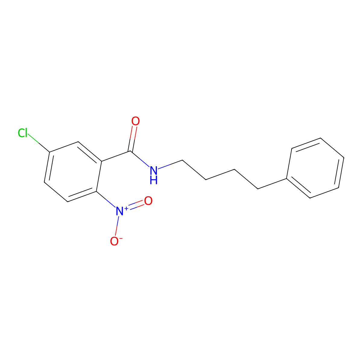 5-chloro-2-nitro-N-(4-phenylbutyl)benzamide molecular structure, CAS 540797-62-4