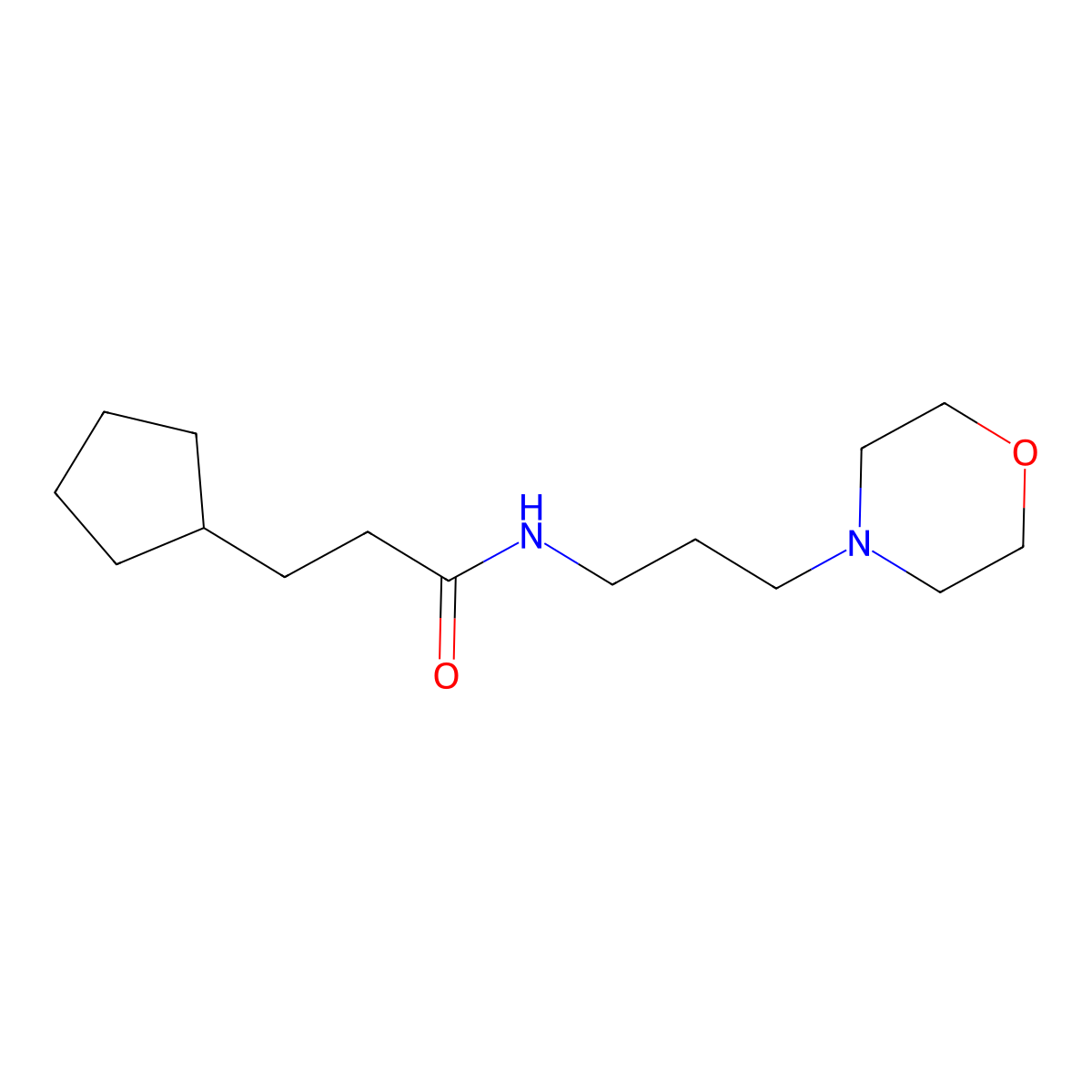 3-cyclopentyl-N-(3-morpholin-4-ylpropyl)propanamide molecular structure, CAS 540799-31-3