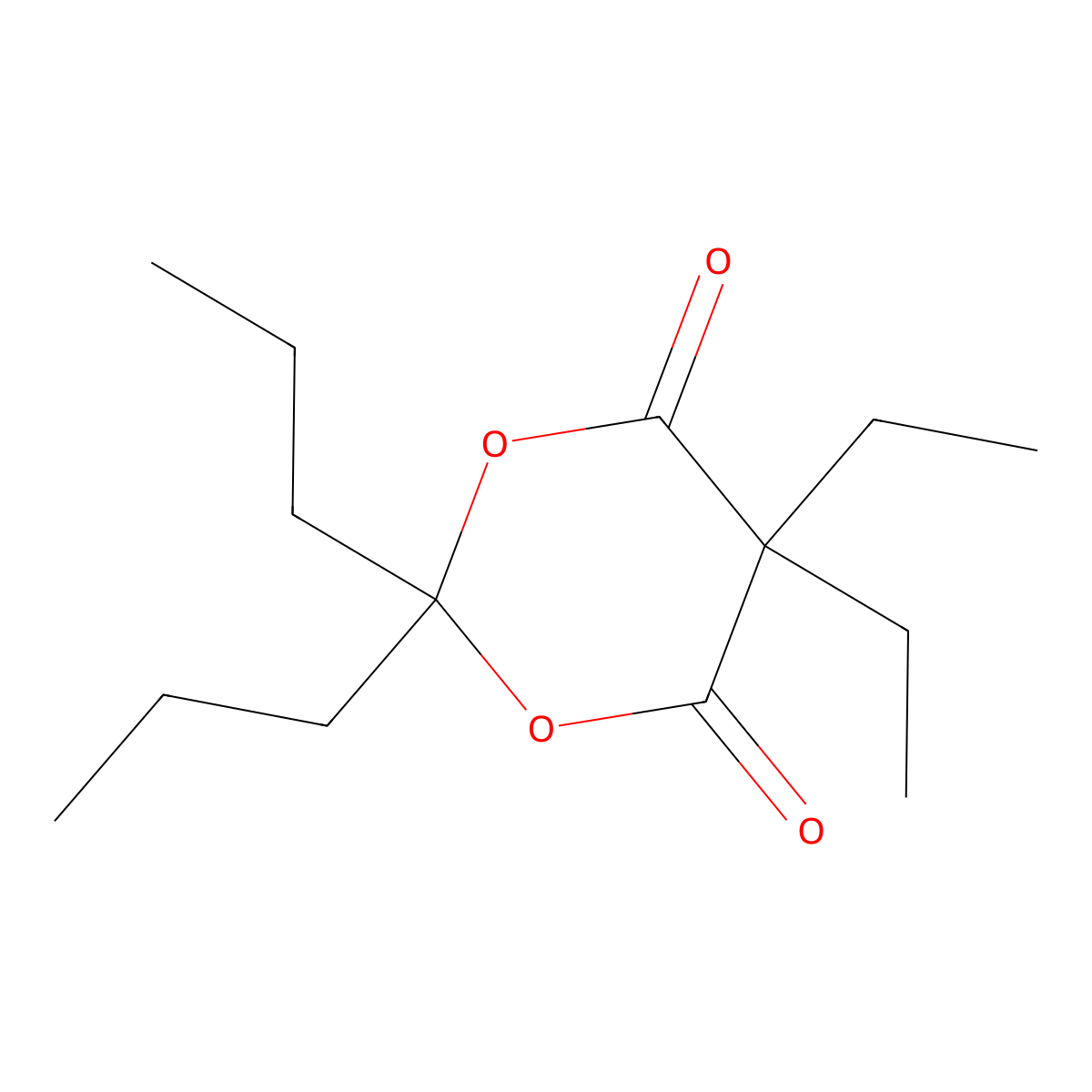 5,5-Diethyl-2,2-dipropyl-1,3-dioxane-4,6-dione molecular structure, CAS 5408-18-4