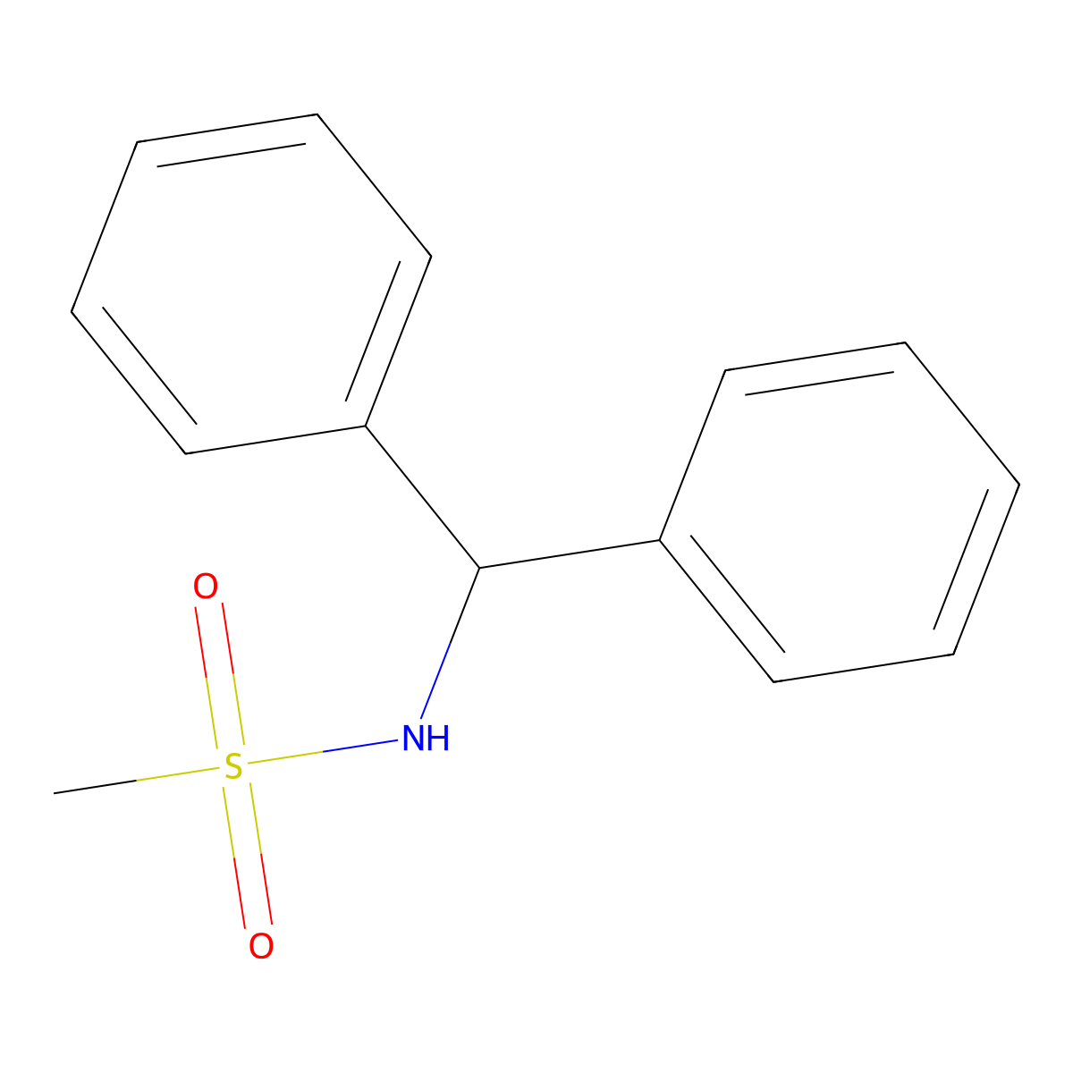 N-(diphenylmethyl)methanesulfonamide molecular structure, CAS 5408-20-8