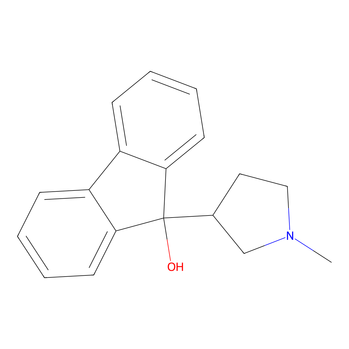 9-(1-Methylpyrrolidin-3-yl)fluoren-9-ol molecular structure, CAS 5408-26-4