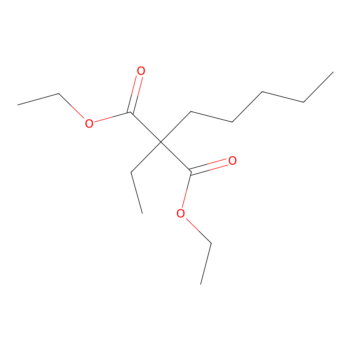 Diethyl ethyl(pentyl)propanedioate molecular structure, CAS 5408-35-5