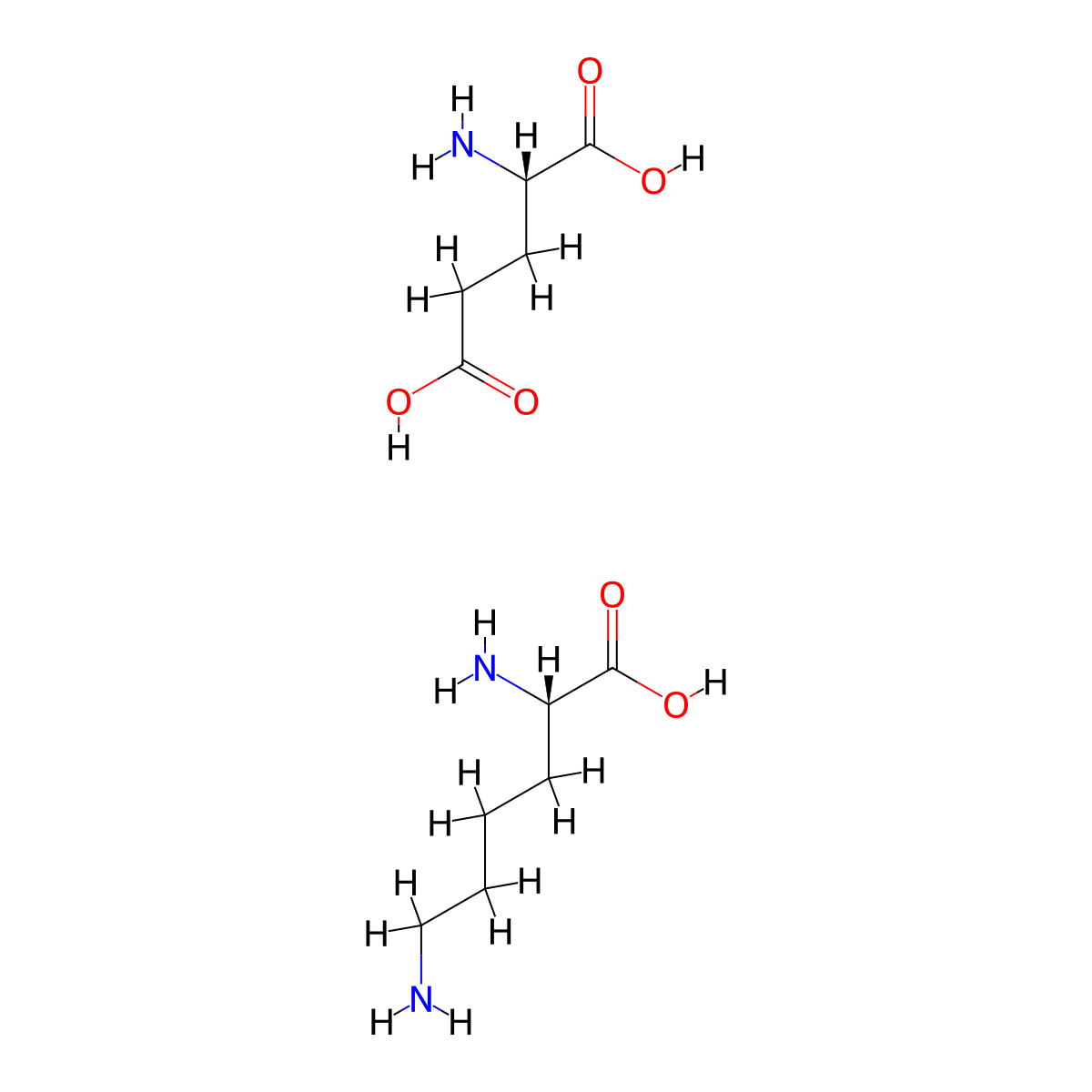 L-Glutamic acid, compd. with L-lysine (1:1) molecular structure, CAS 5408-52-6