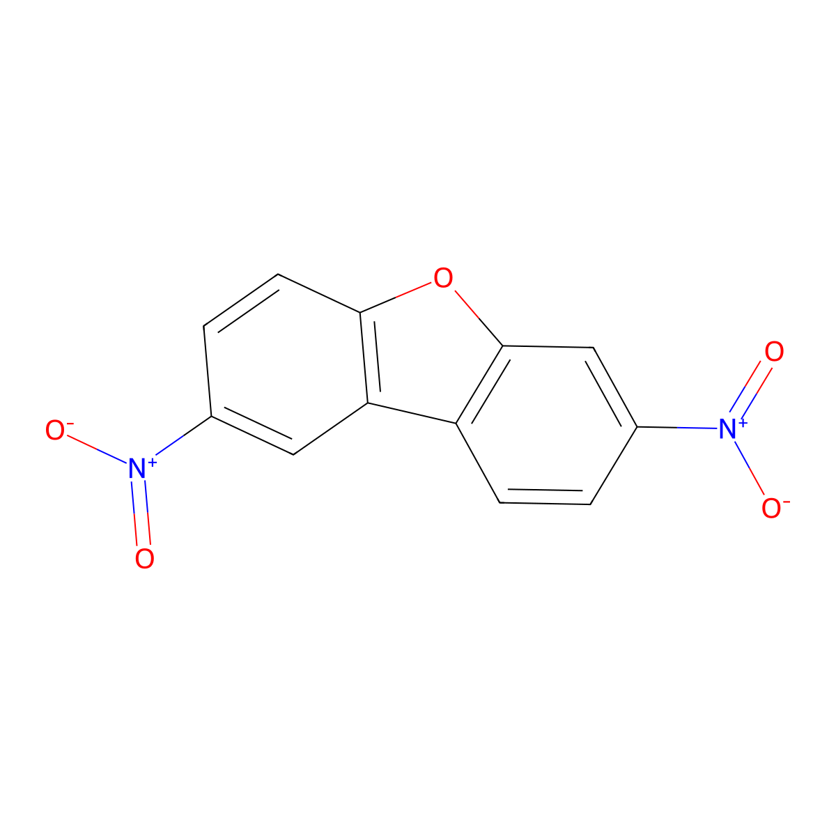 2,7-Dinitrodibenzofuran molecular structure, CAS 5408-55-9