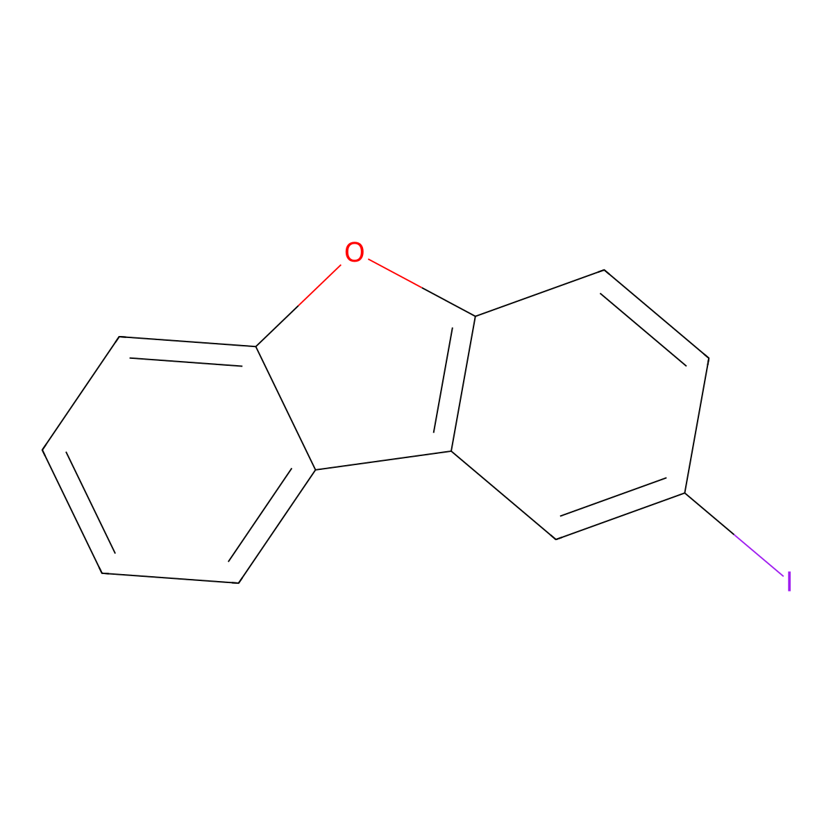2-Iododibenzofuran molecular structure, CAS 5408-56-0