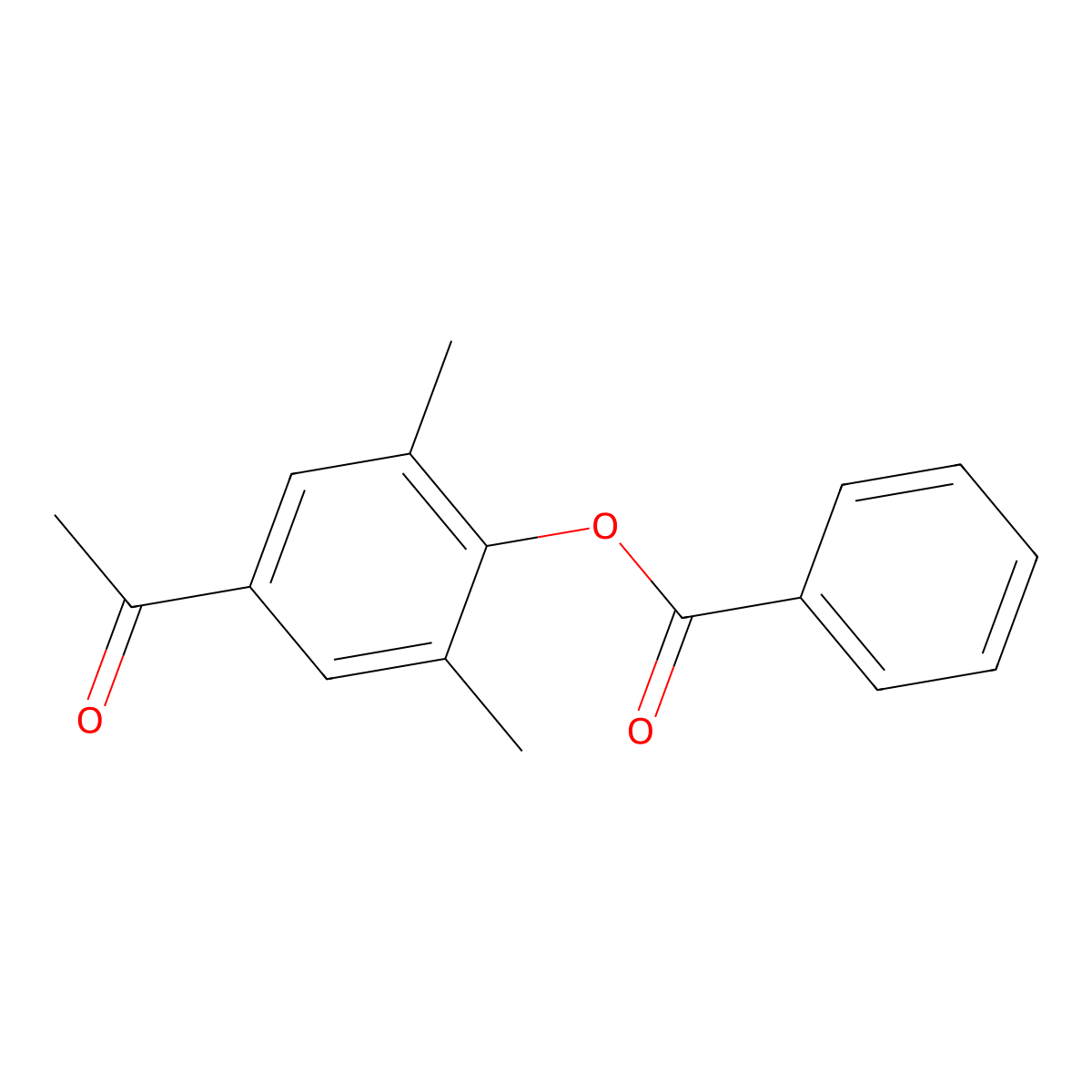 4-Acetyl-2,6-dimethylphenyl benzoate molecular structure, CAS 5408-66-2