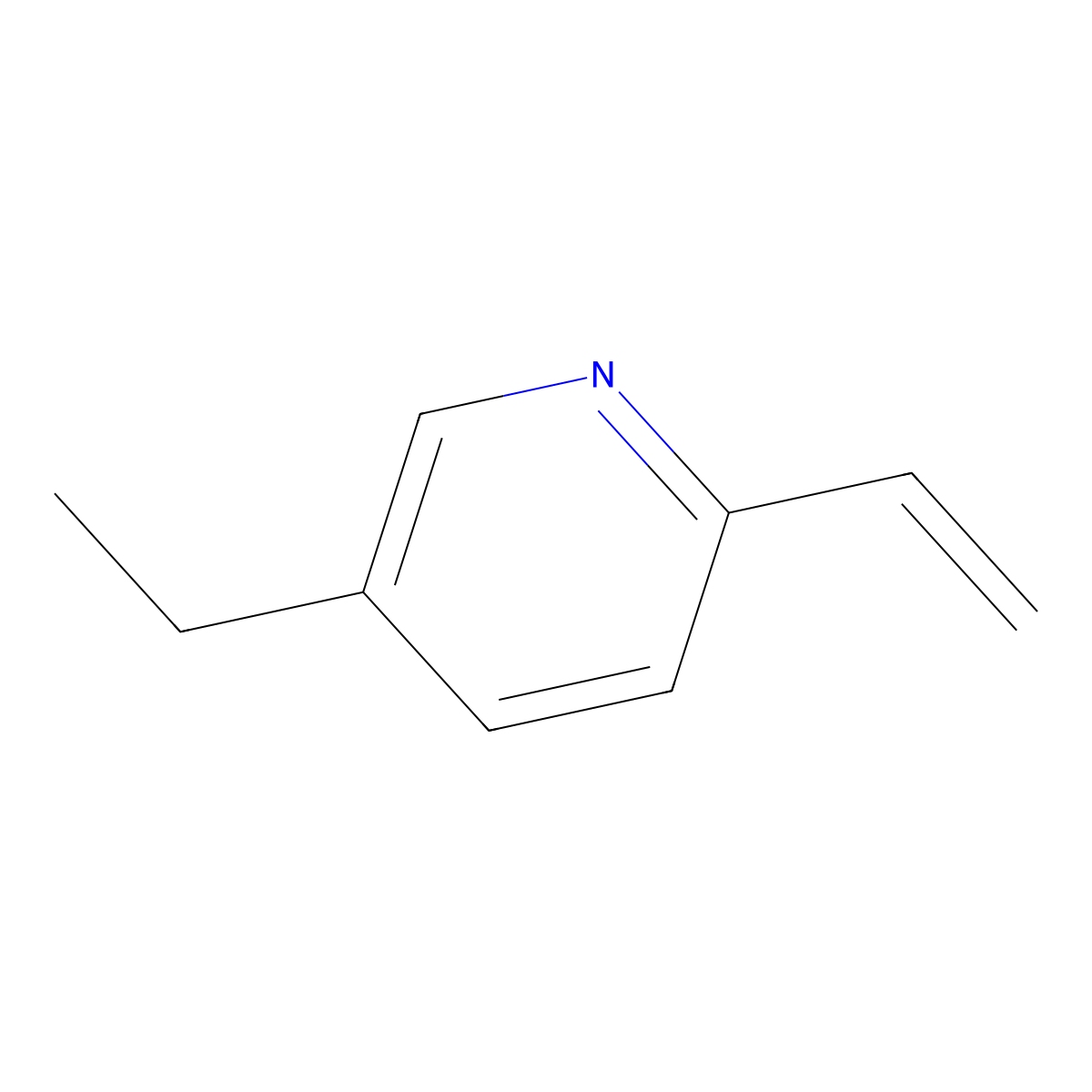 5-Ethyl-2-vinylpyridine molecular structure, CAS 5408-74-2