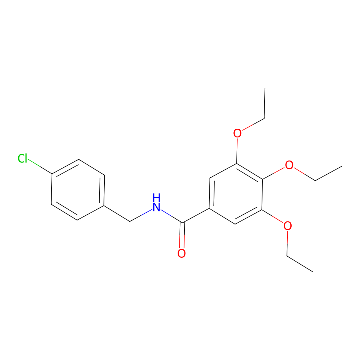 N-[(4-chlorophenyl)methyl]-3,4,5-triethoxybenzamide molecular structure, CAS 540800-17-7