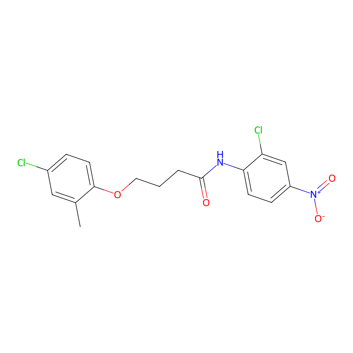 4-(4-chloro-2-methylphenoxy)-N-(2-chloro-4-nitrophenyl)butanamide molecular structure, CAS 540800-45-1