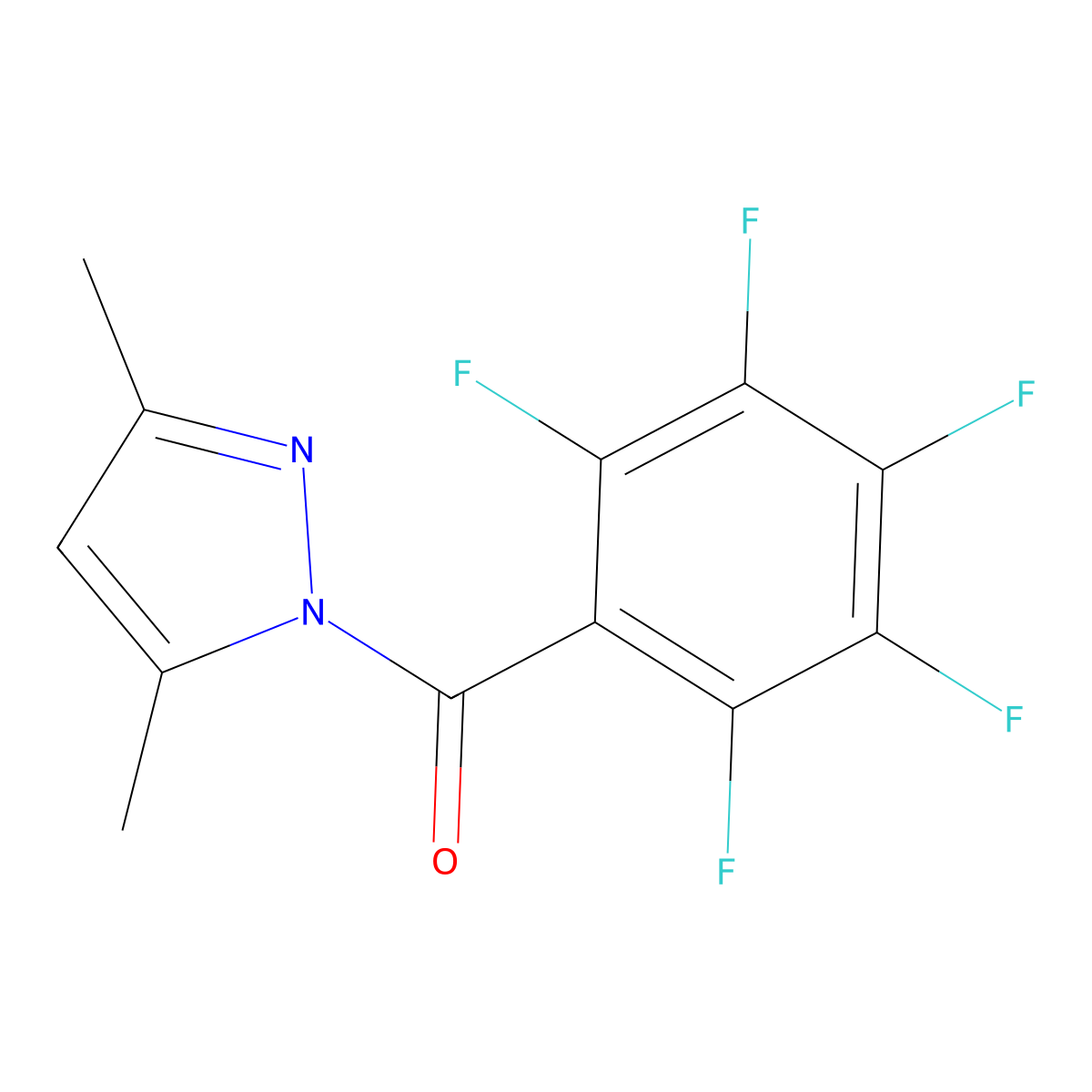 (3,5-dimethyl-1H-pyrazol-1-yl)(pentafluorophenyl)methanone molecular structure, CAS 540801-44-3
