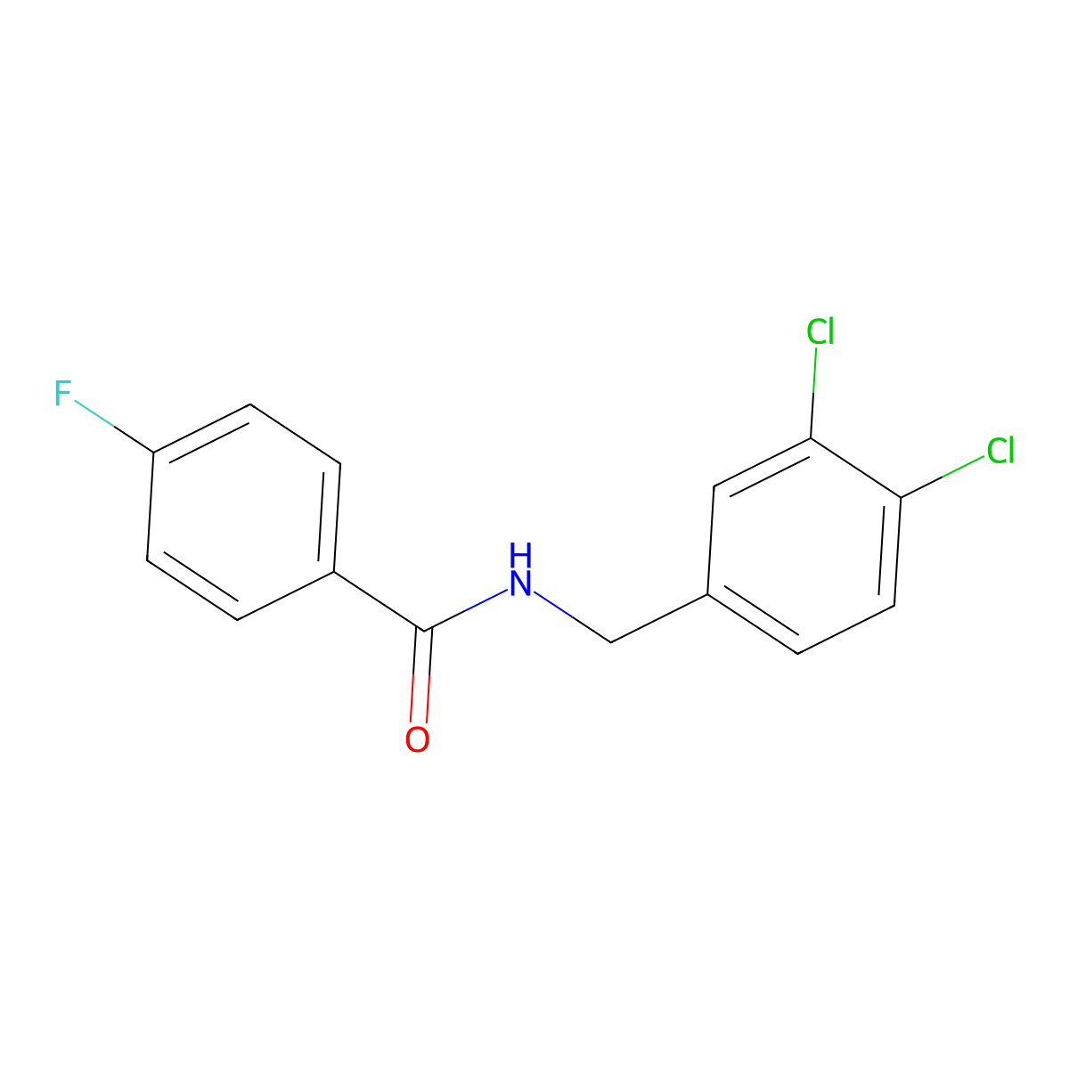 N-(3,4-dichlorobenzyl)-4-fluorobenzamide molecular structure, CAS 540802-01-5