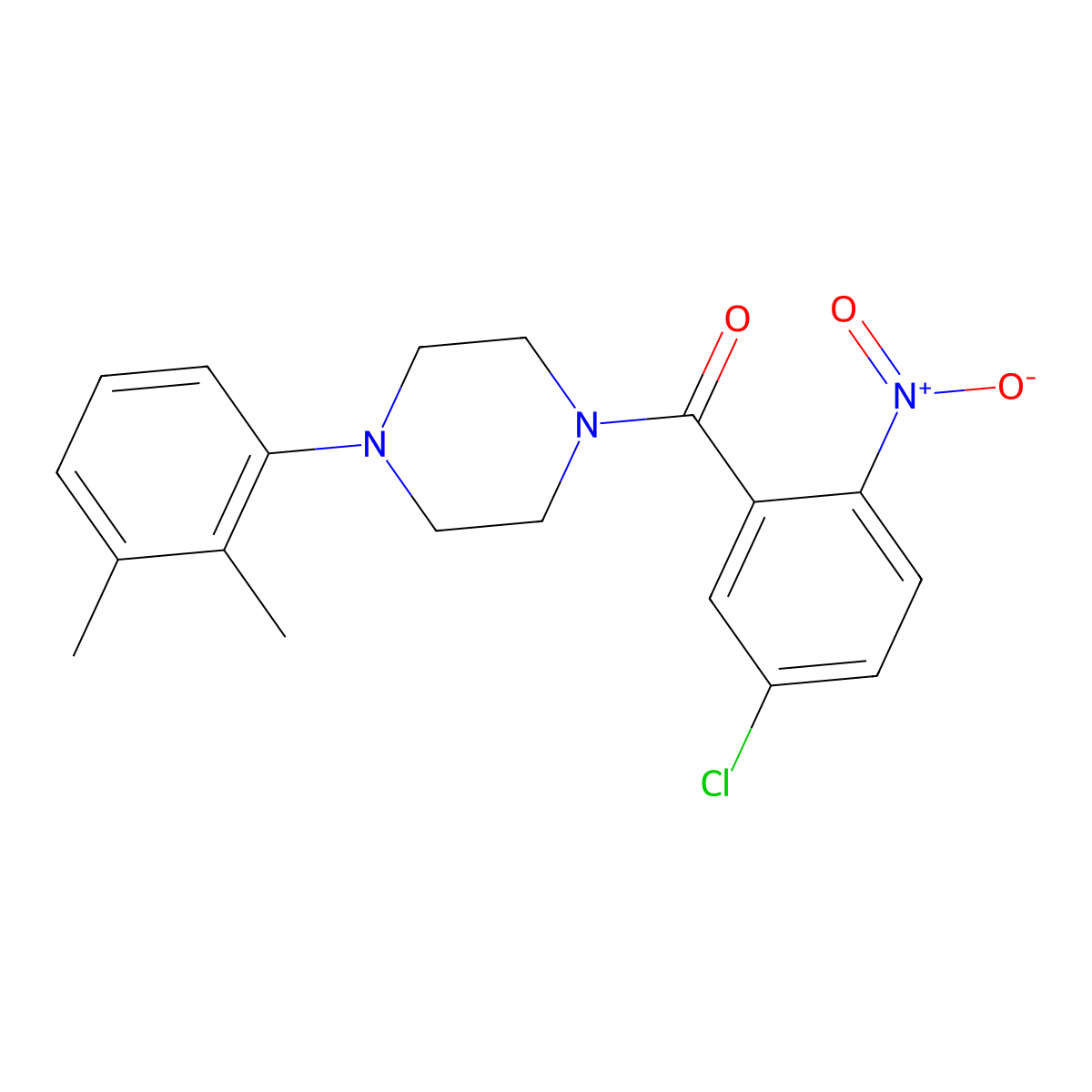 (5-Chloro-2-nitrophenyl)-[4-(2,3-dimethylphenyl)piperazin-1-yl]methanone molecular structure, CAS 540802-22-0