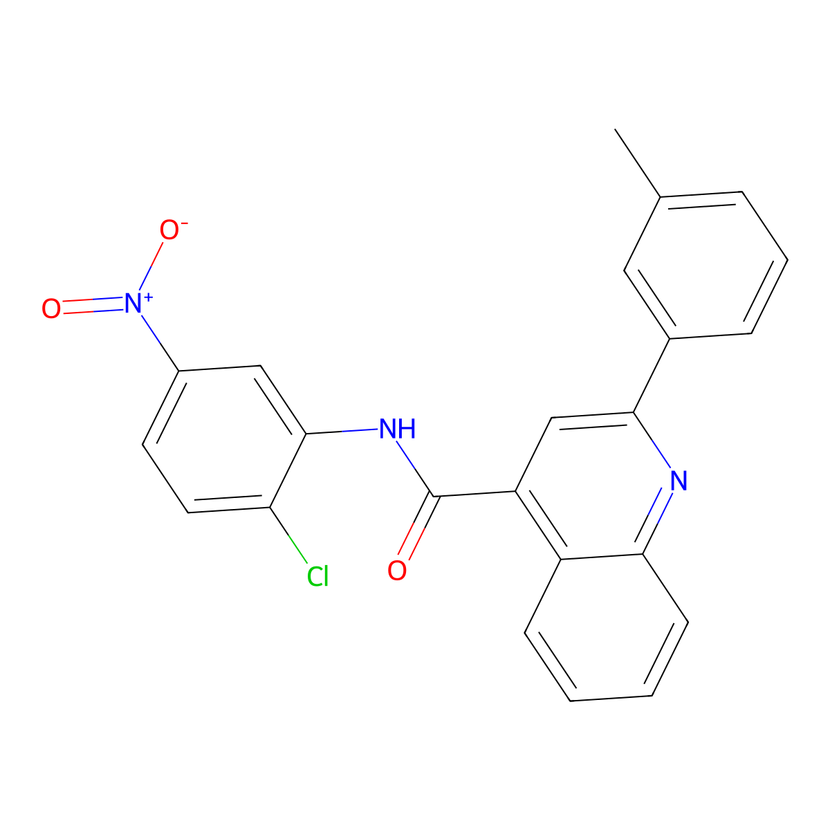 N-(2-chloro-5-nitrophenyl)-2-(3-methylphenyl)quinoline-4-carboxamide molecular structure, CAS 540802-35-5