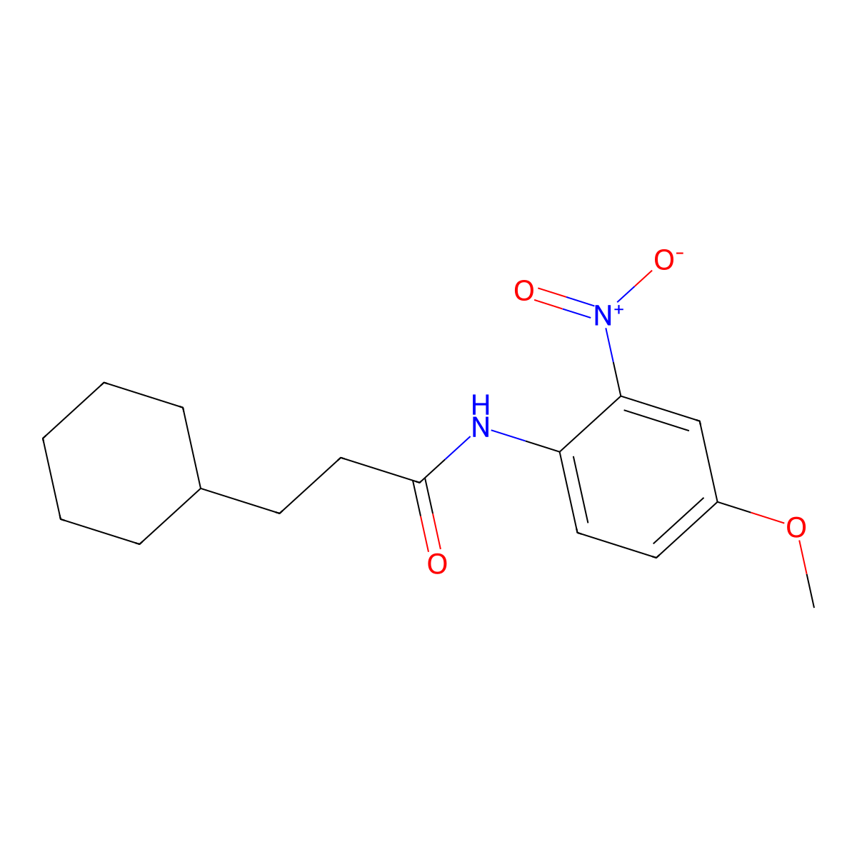 3-cyclohexyl-N-(4-methoxy-2-nitrophenyl)propanamide molecular structure, CAS 540802-42-4
