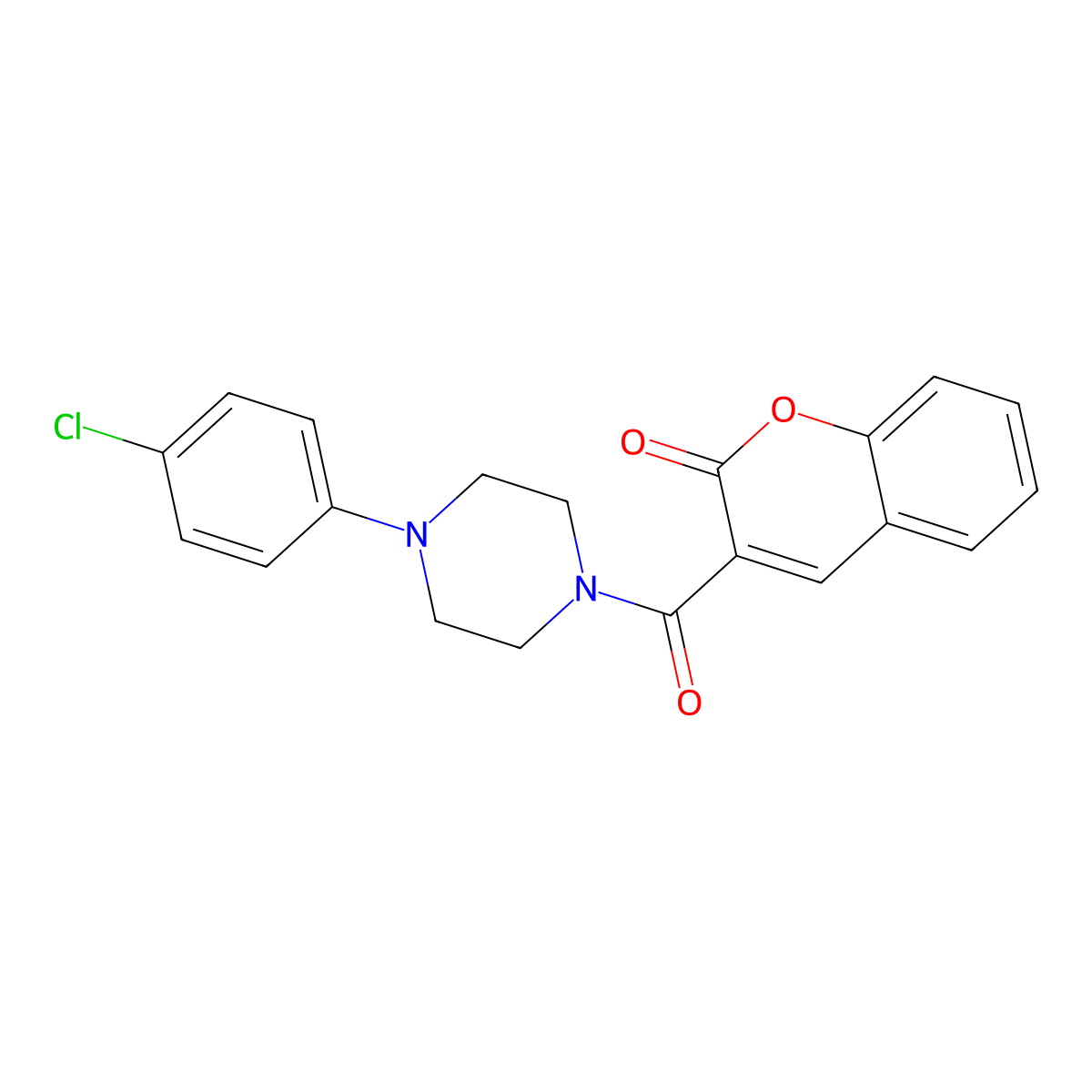 3-[4-(4-Chlorophenyl)piperazine-1-carbonyl]chromen-2-one molecular structure, CAS 540803-37-0