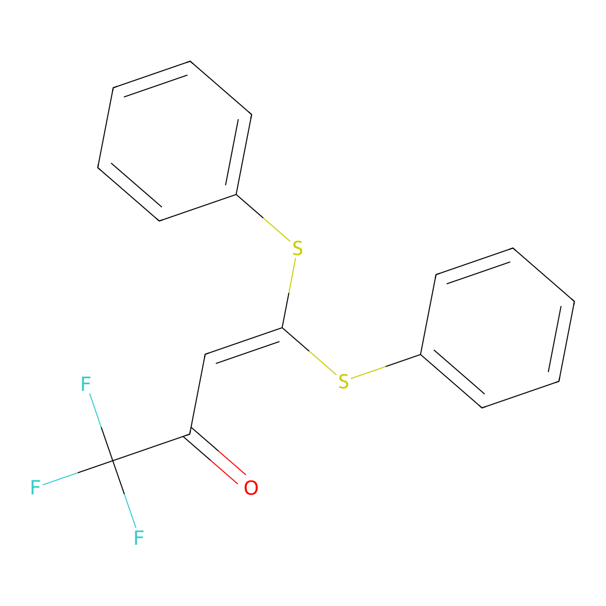 1,1,1-Trifluoro-4,4-bis(phenylthio)but-3-EN-2-one molecular structure, CAS 54083-61-3