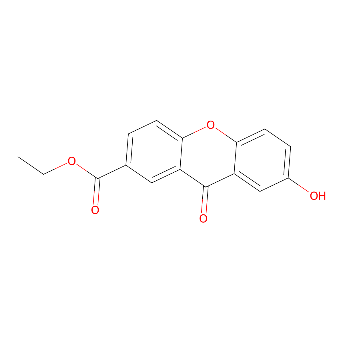 ethyl 7-hydroxy-9-oxo-9H-xanthene-2-carboxylate molecular structure, CAS 54087-06-8