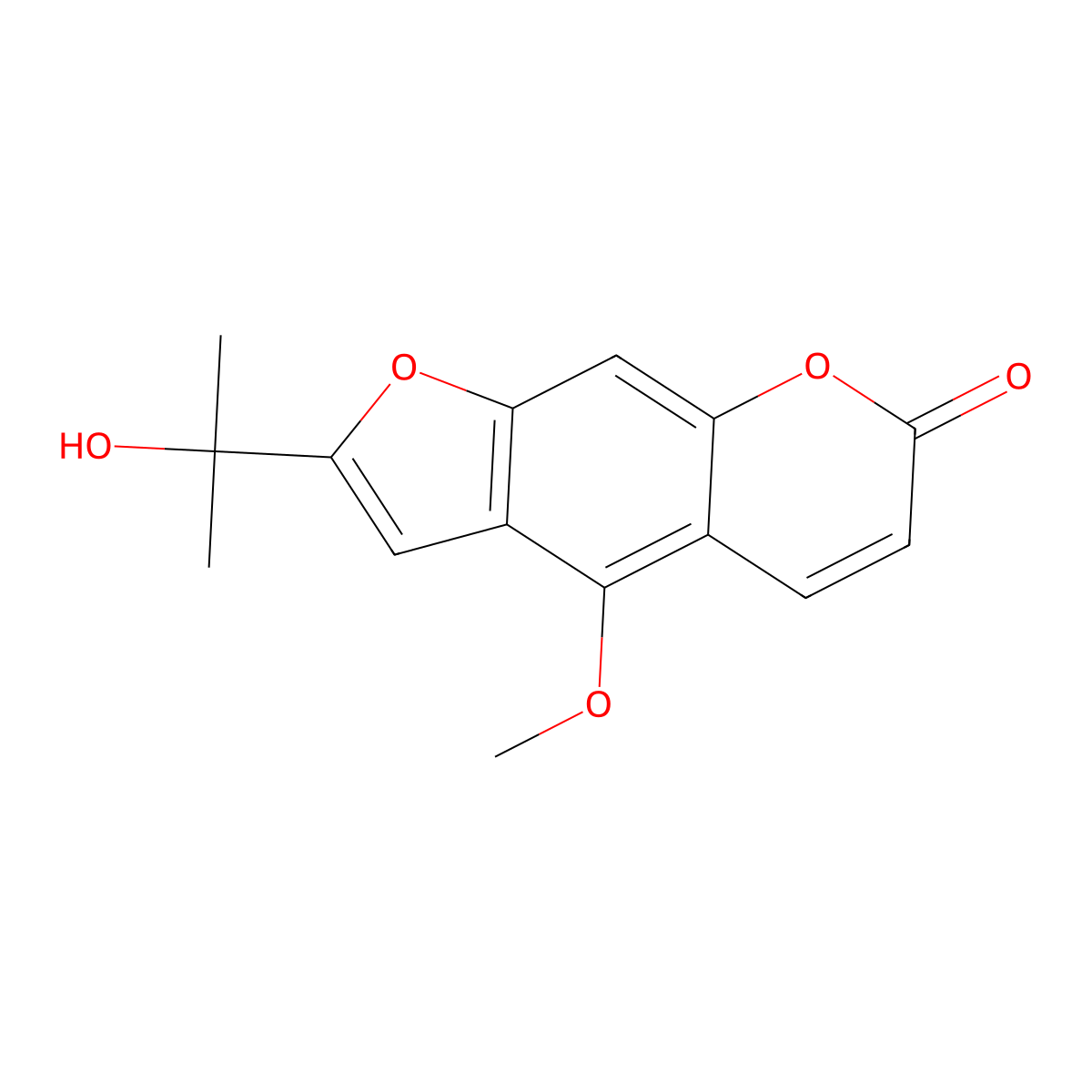2-(1-Hydroxy-1-methylethyl)-4-methoxy-7H-furo(3,2-g)(1)benzopyran-7-one molecular structure, CAS 54087-32-0