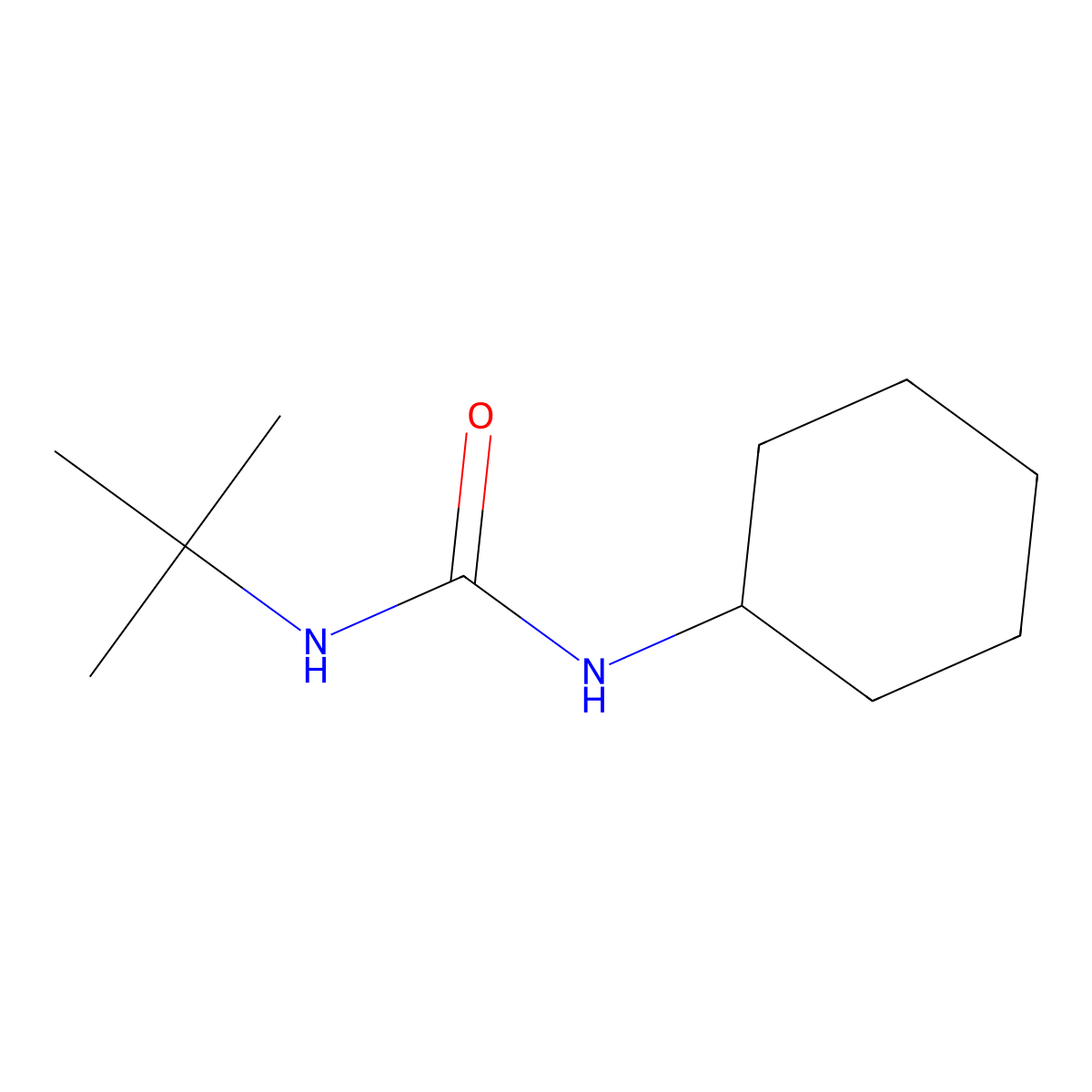 1-Tert-butyl-3-cyclohexylurea molecular structure, CAS 54088-56-1