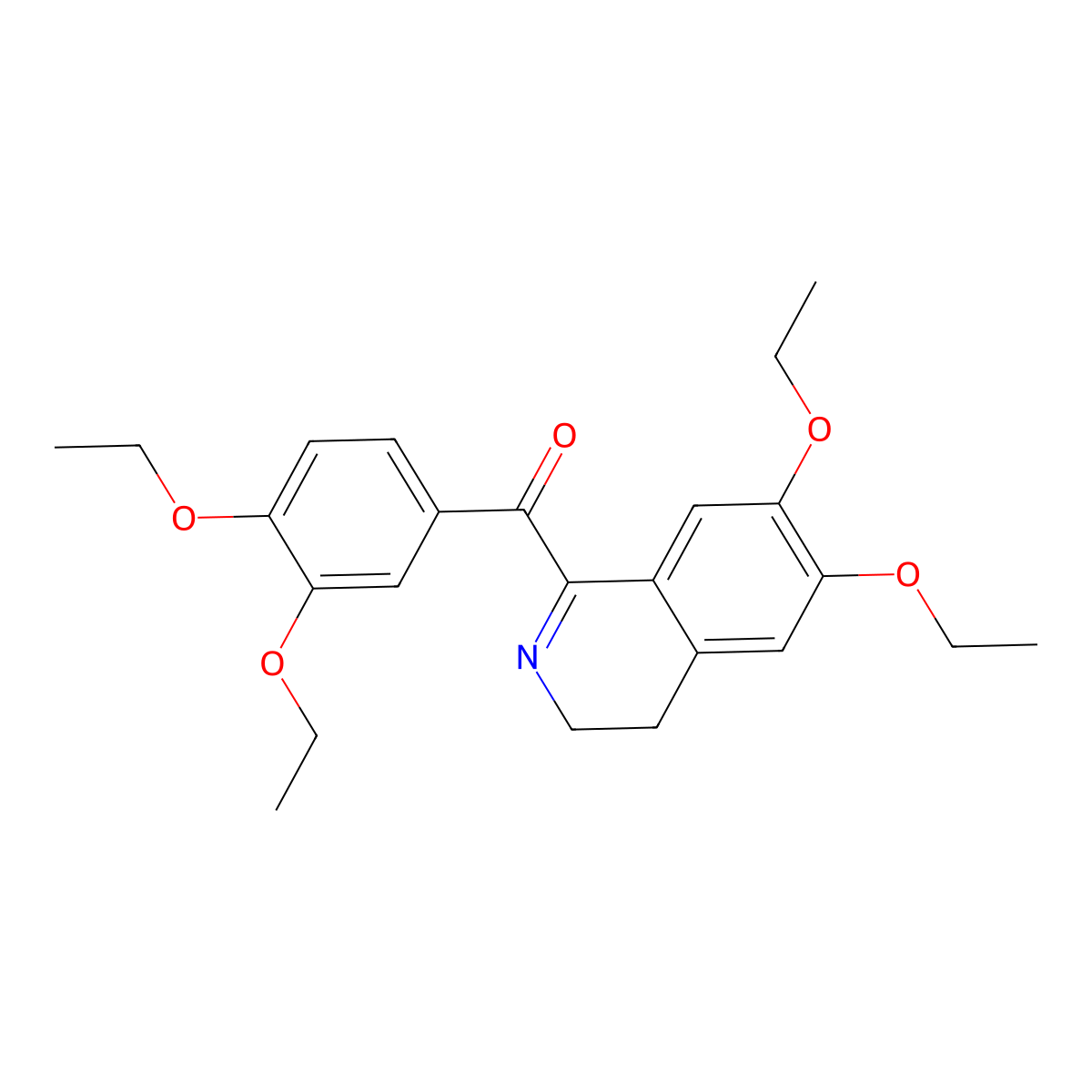 (6,7-Diethoxy-3,4-dihydro-1-isoquinolinyl)(3,4-diethoxyphenyl)methanone molecular structure, CAS 54088-62-9