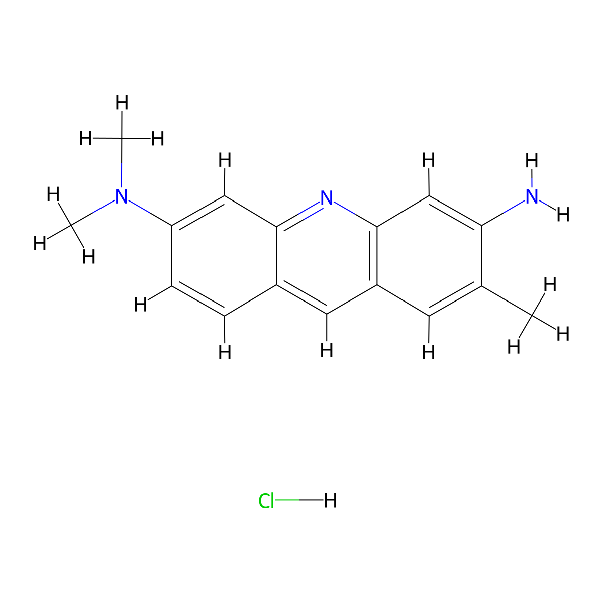 3,6-Acridinediamine, N6,N6,2-trimethyl-, monohydrochloride molecular structure, CAS 5409-37-0