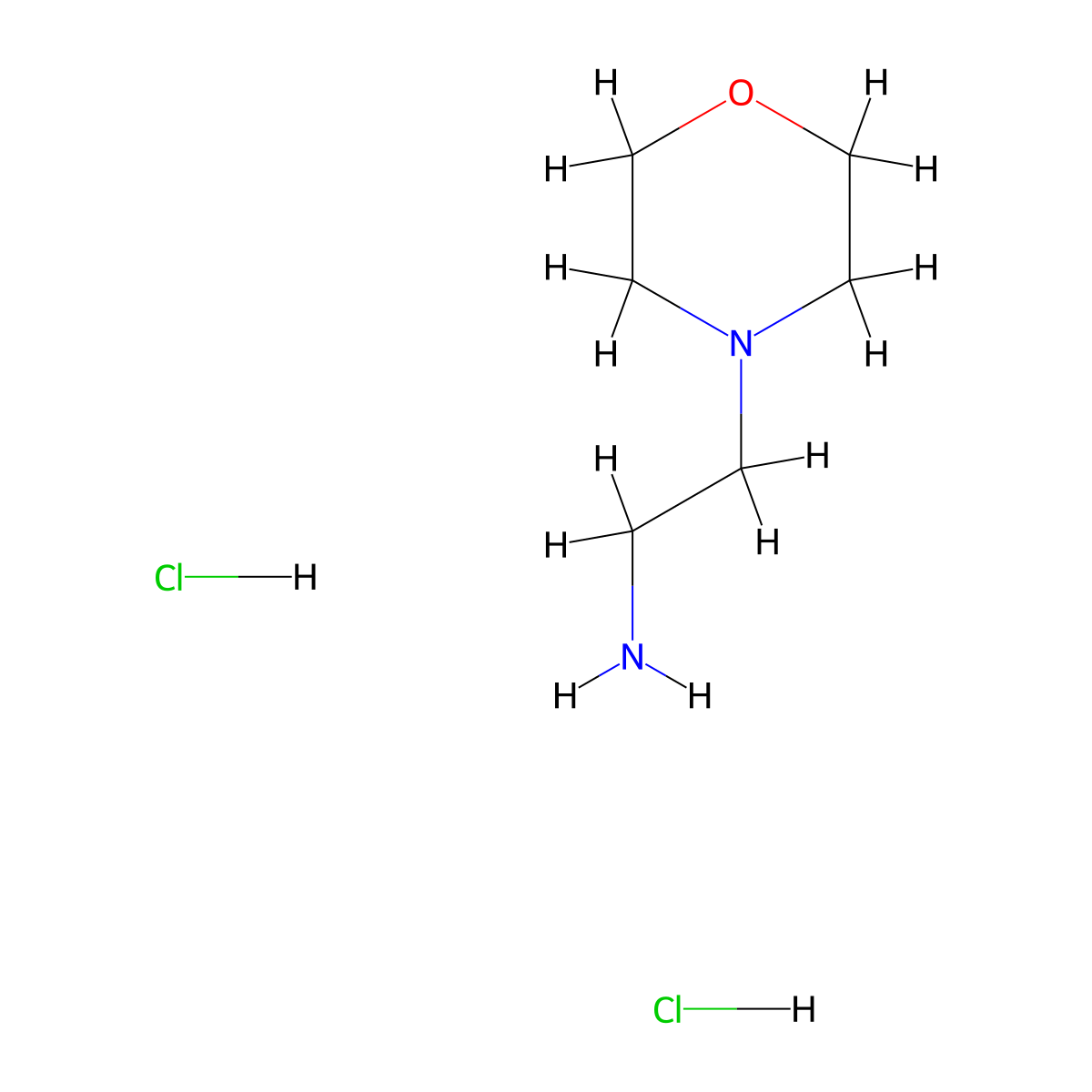 2-Morpholinoethanamine dihydrochloride molecular structure, CAS 5409-41-6