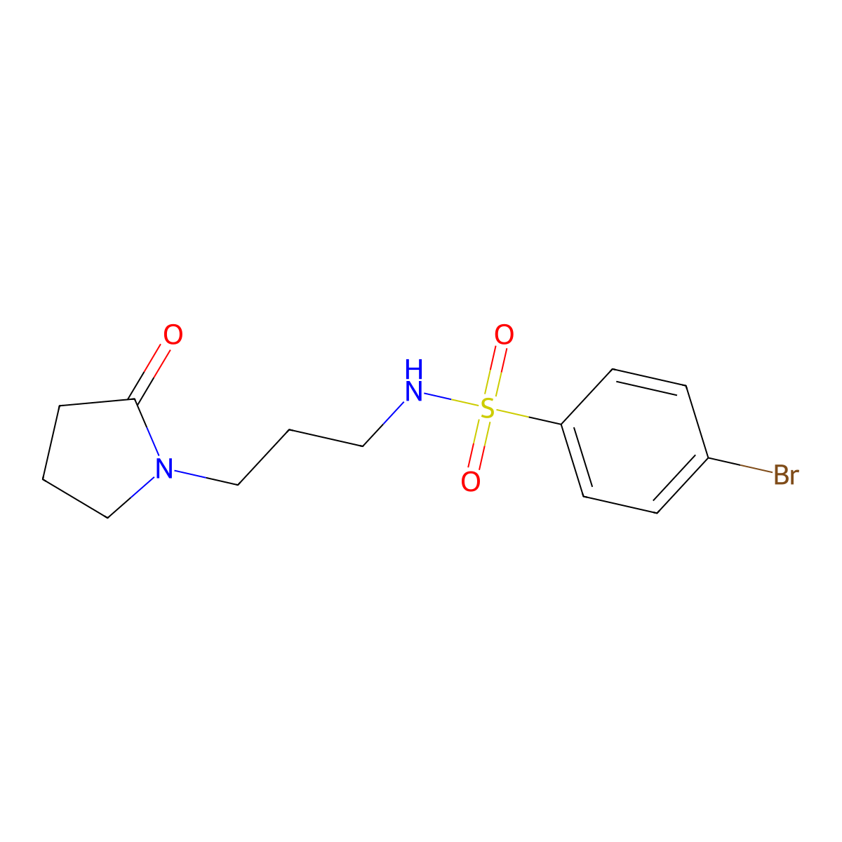 4-bromo-N-[3-(2-oxopyrrolidin-1-yl)propyl]benzenesulfonamide molecular structure, CAS 5409-43-8