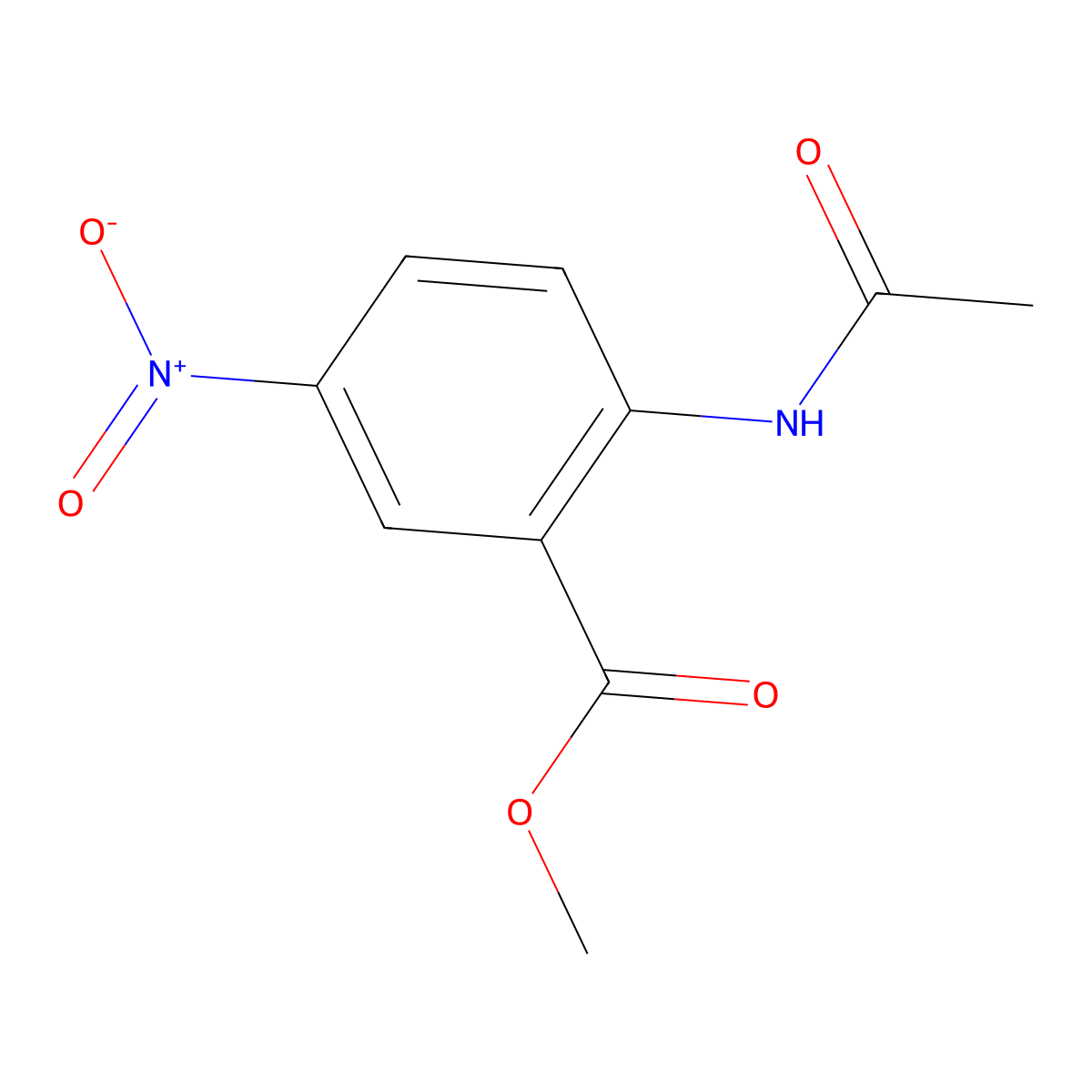 Methyl 2-acetamido-5-nitrobenzoate molecular structure, CAS 5409-45-0