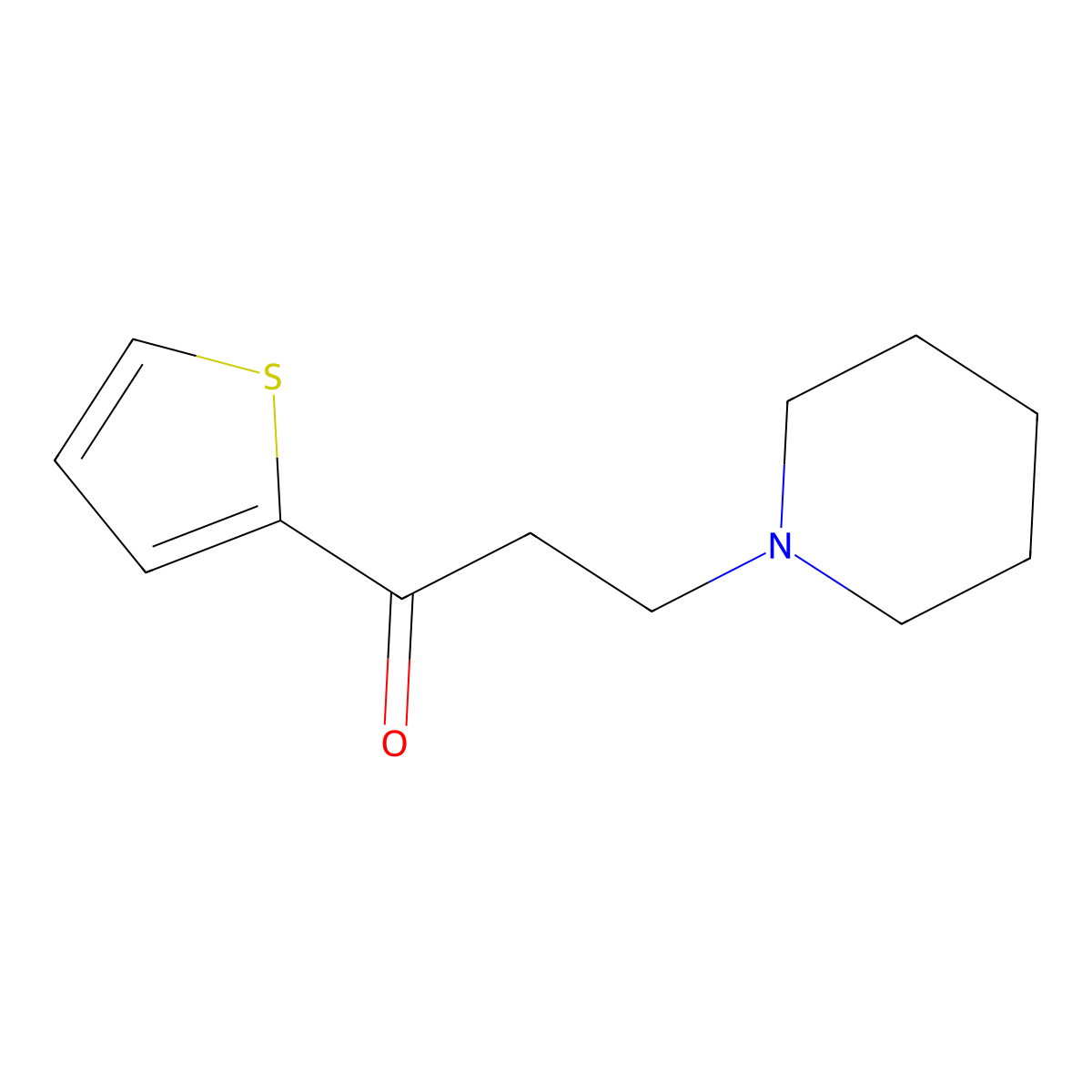 3-Piperidin-1-yl-1-thiophen-2-ylpropan-1-one molecular structure, CAS 5409-49-4