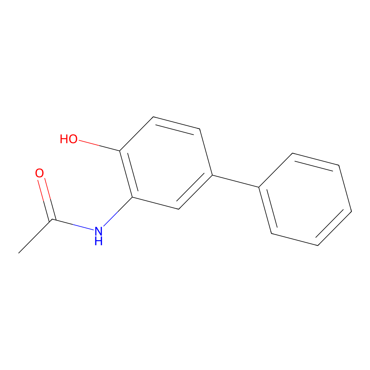 N-(4-Hydroxybiphenyl-3-yl)acetamide molecular structure, CAS 5409-54-1