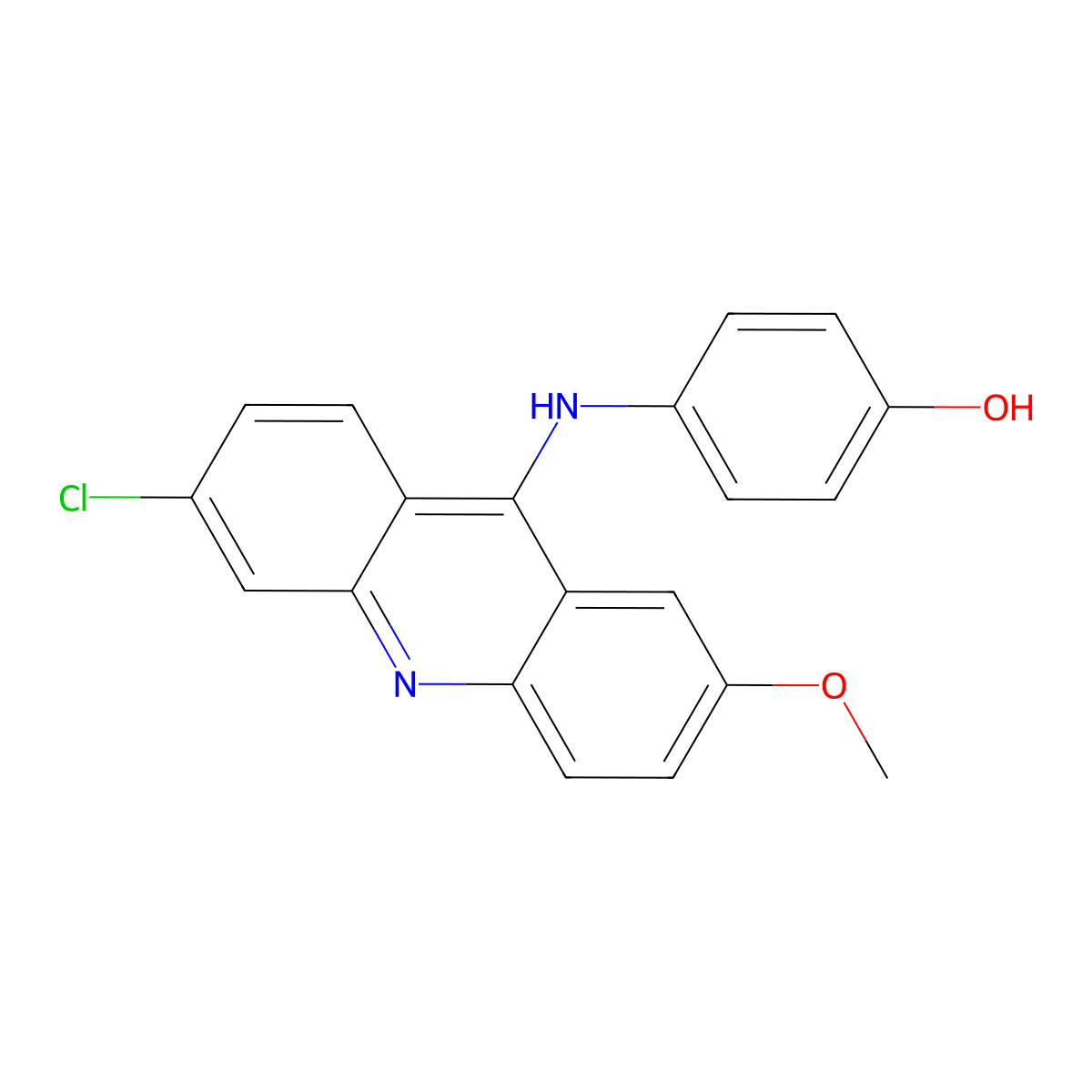 4-[(6-Chloro-2-methoxyacridin-9-yl)amino]phenol molecular structure, CAS 5409-67-6