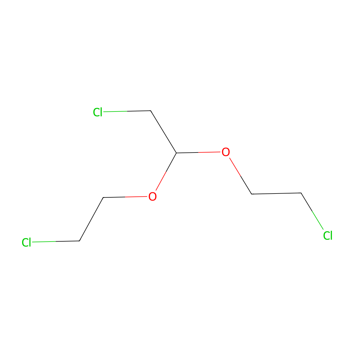 Ethane, 2-chloro-1,1-bis(2-chloroethoxy)- molecular structure, CAS 5409-75-6