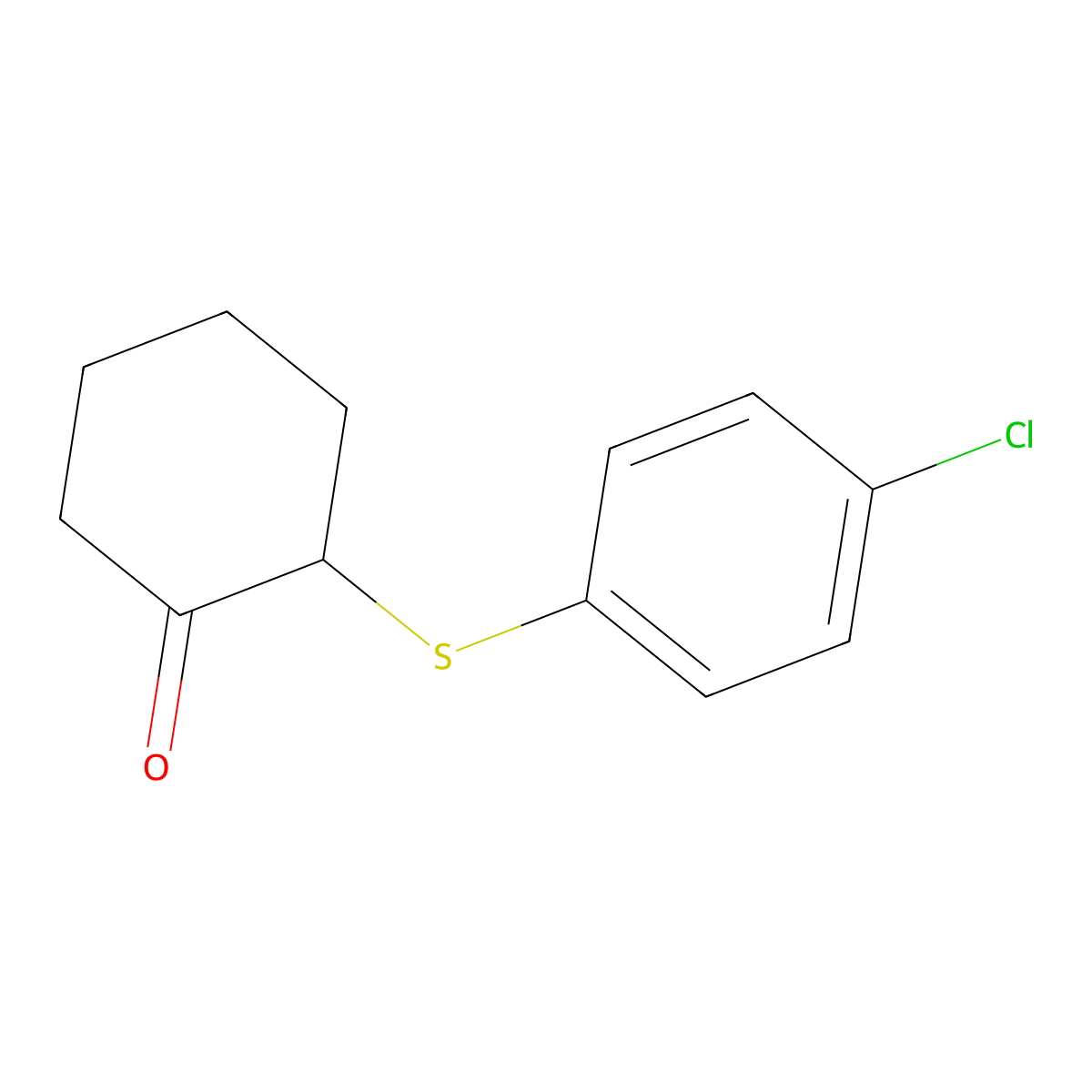 2-[(4-Chlorophenyl)thio]cyclohexanone molecular structure, CAS 5409-84-7