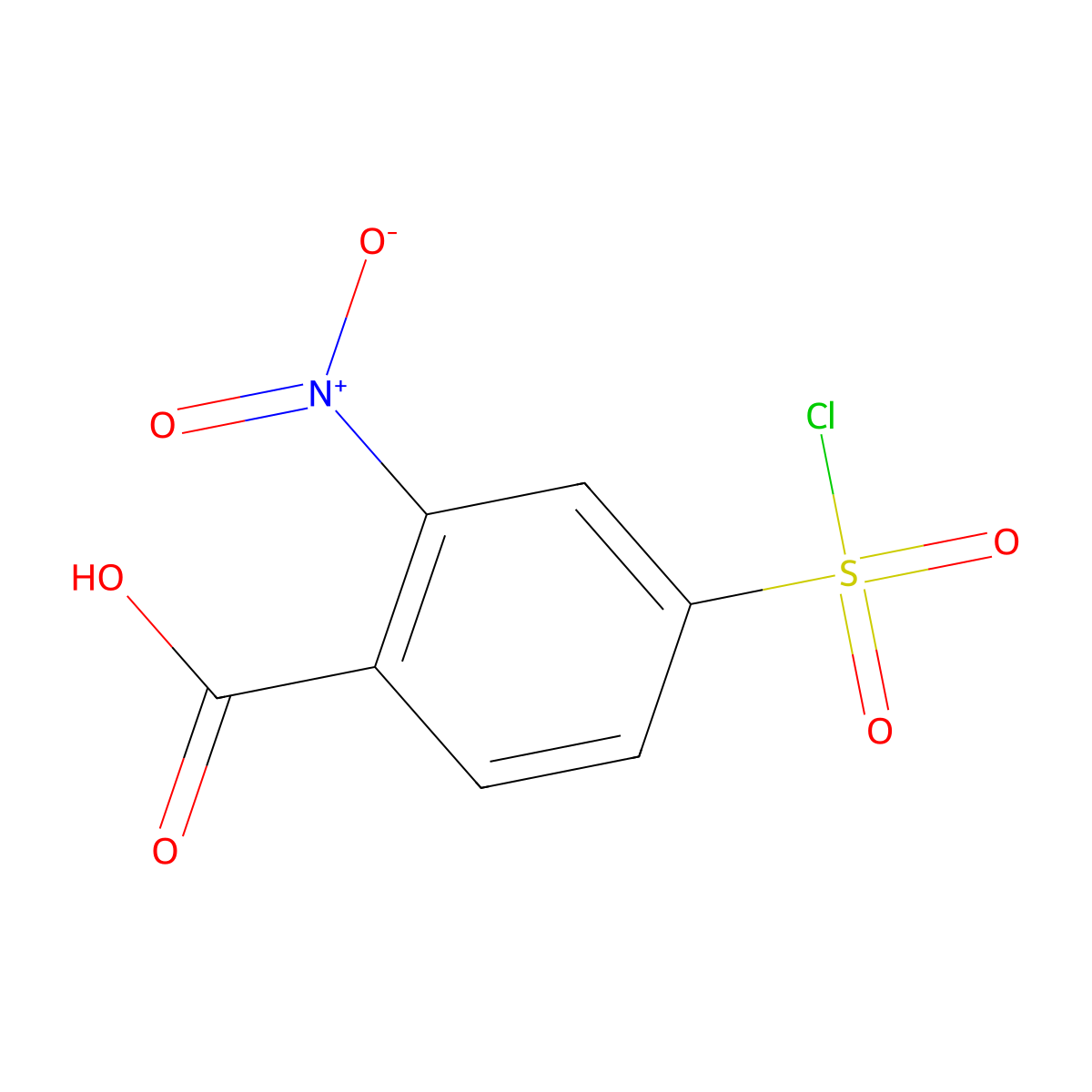 4-Chlorosulfonyl-2-nitrobenzoic acid molecular structure, CAS 54090-40-3