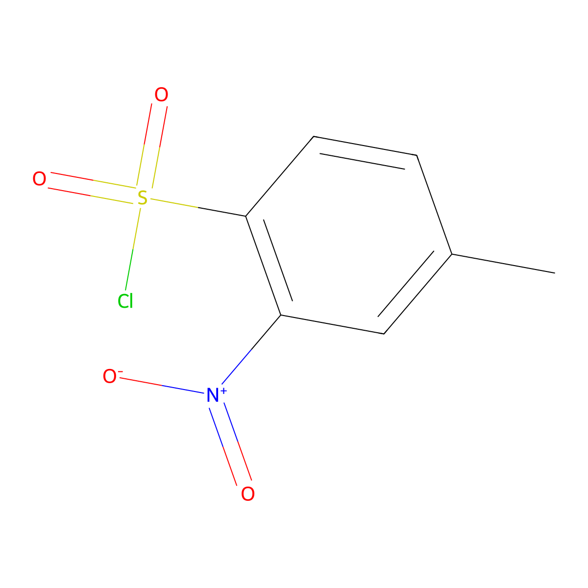 2-Nitro-p-toluenesulphonyl chloride molecular structure, CAS 54090-41-4