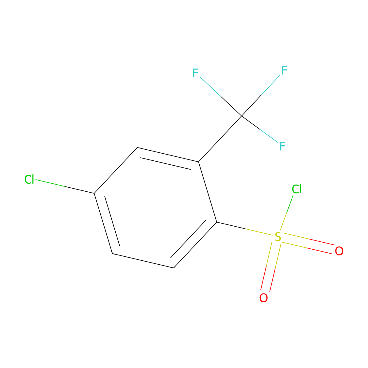4-Chloro-2-(trifluoromethyl)benzene-1-sulfonyl chloride molecular structure, CAS 54090-42-5
