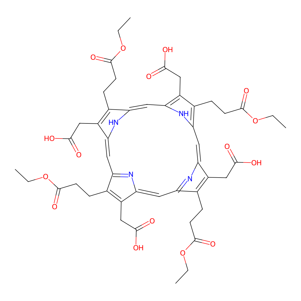 Uroporphyrin I ethyl ester molecular structure, CAS 54090-85-6
