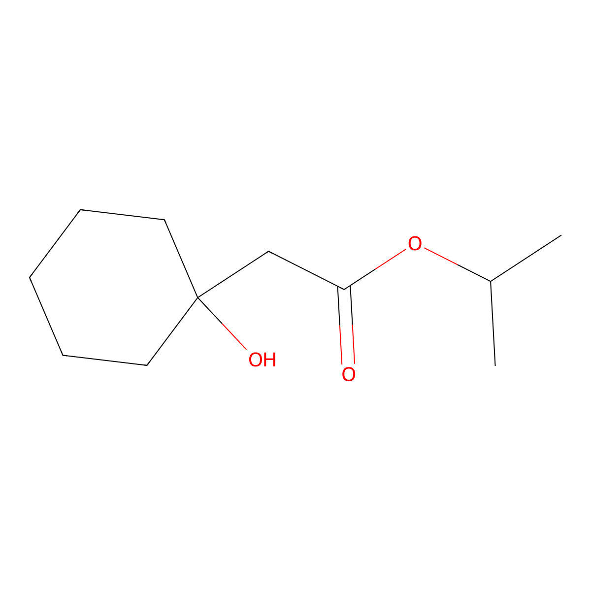 Isopropyl 2-(1-hydroxycyclohexyl)acetate molecular structure, CAS 54091-31-5