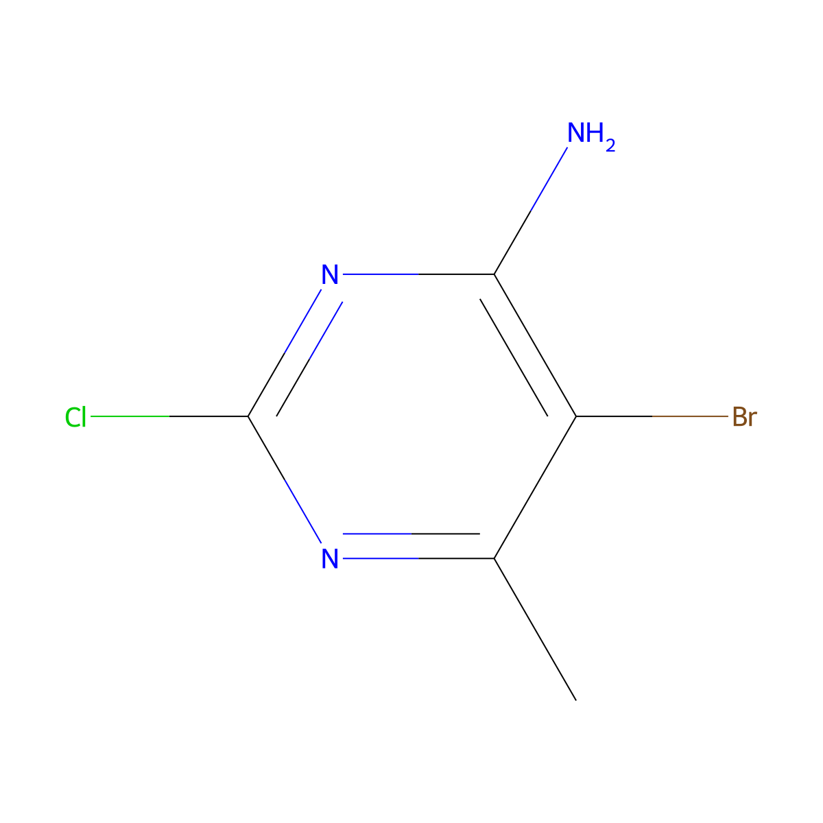 5-Bromo-2-chloro-6-methylpyrimidin-4-amine molecular structure, CAS 54093-23-1