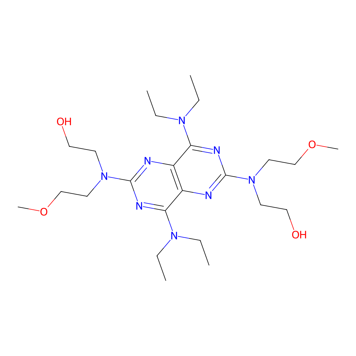 Pyrimido(5,4-d)pyrimidine, ethanol deriv. molecular structure, CAS 54093-30-0