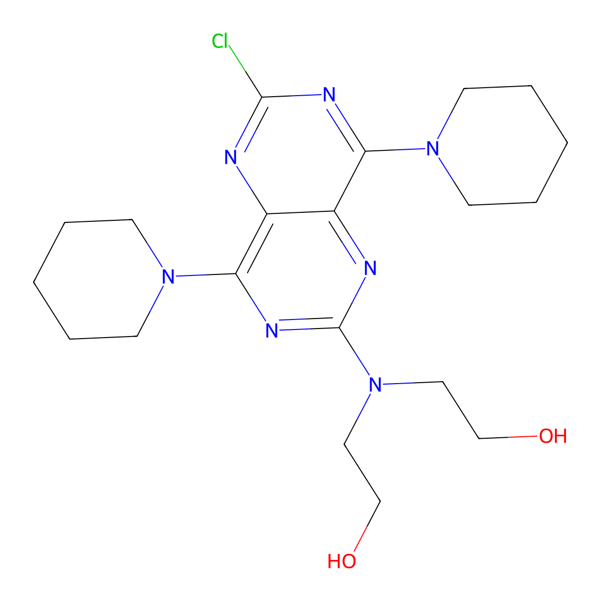 6-Des(diethanolamino)-6-chloro dipyridamole molecular structure, CAS 54093-92-4