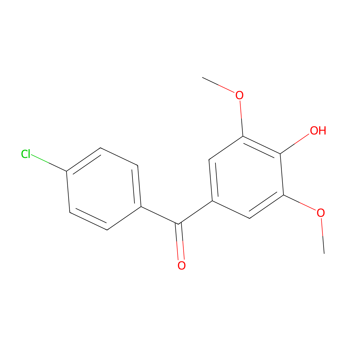 (4-Chlorophenyl) (4-hydroxy-3,5-dimethoxyphenyl) ketone molecular structure, CAS 54094-08-5
