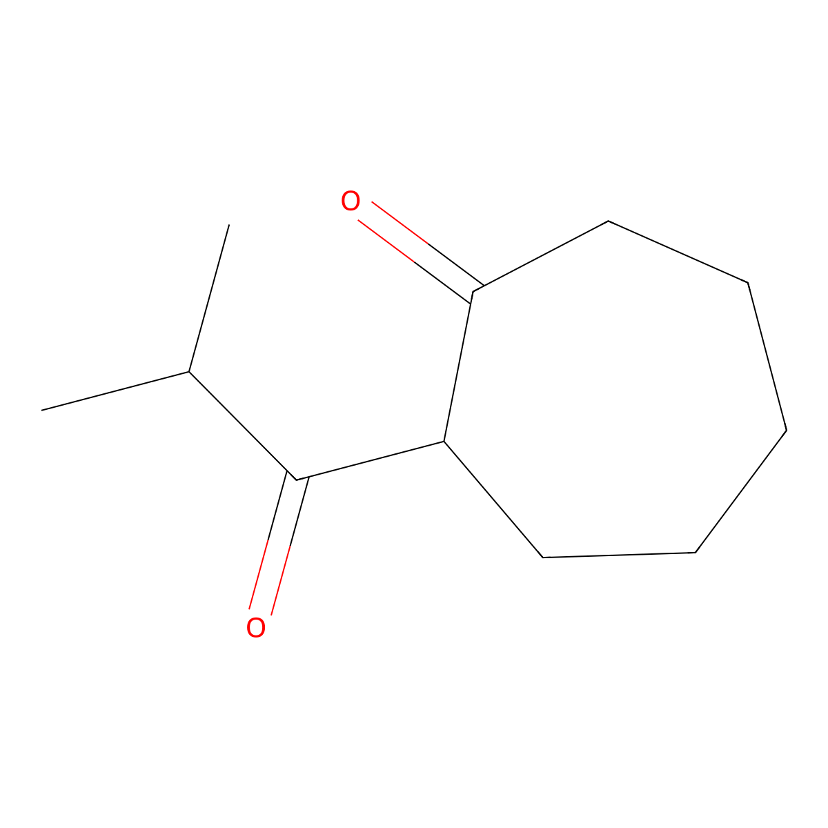 2-(2-Methylpropanoyl)cycloheptan-1-one molecular structure, CAS 54094-40-5