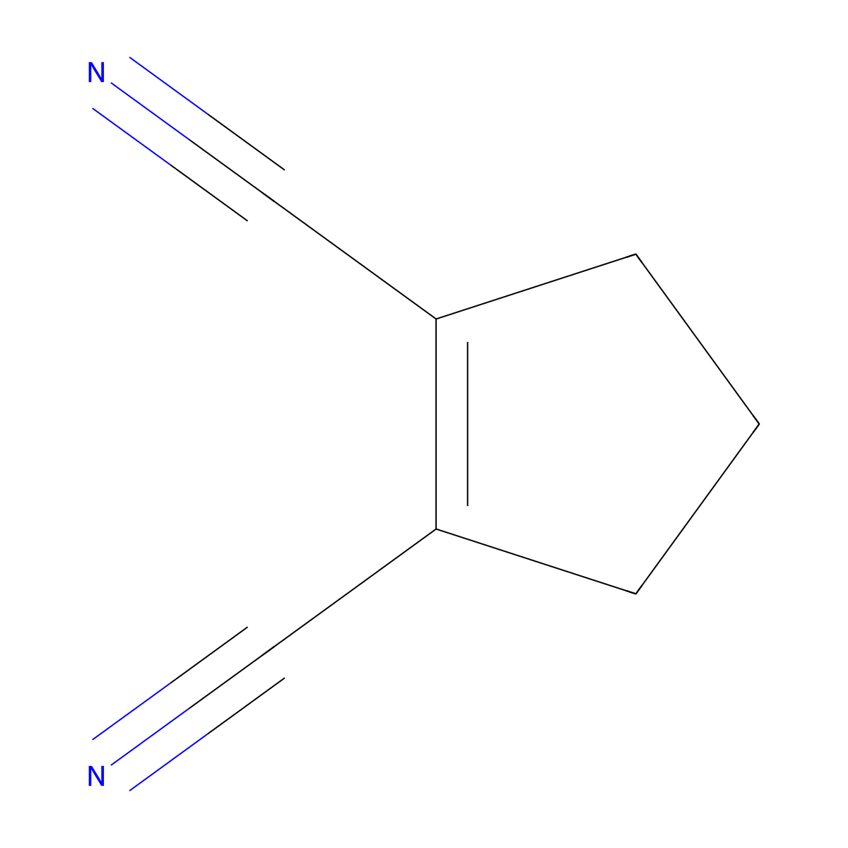 Cyclopent-1-ene-1,2-dicarbonitrile molecular structure, CAS 54095-53-3