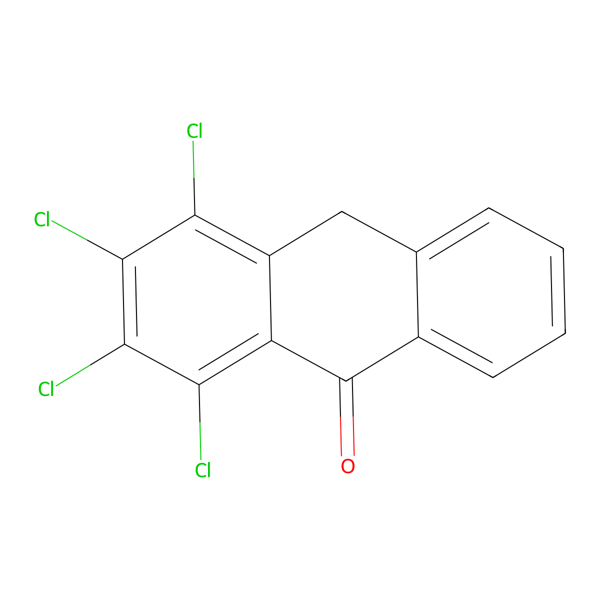 1,2,3,4-Tetrachloroanthracen-9(10H)-one molecular structure, CAS 54098-89-4