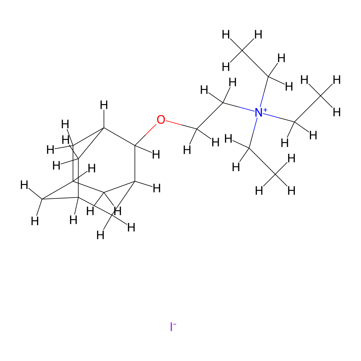 Ammonium, (2-(2-adamantyloxy)ethyl)triethyl-, iodide molecular structure, CAS 54099-23-9